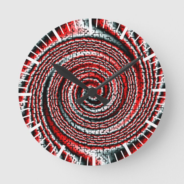 Reloj Redondo Mediano Giro impresionante de cubos tridimensionales de Gu (Anverso)