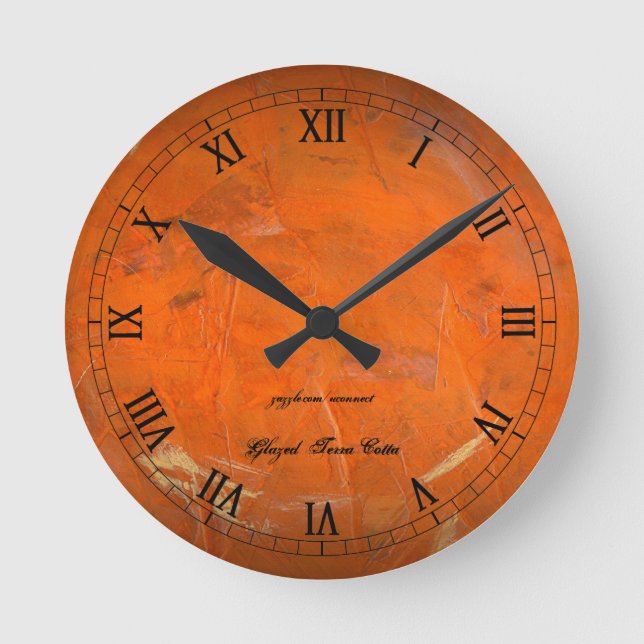Reloj Redondo Mediano Glazed Terra Cotta Wallclock (Anverso)
