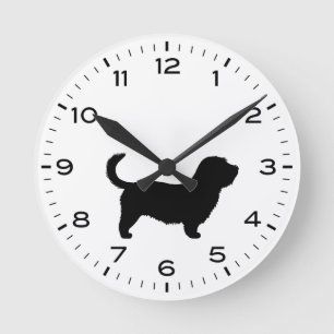 Reloj Redondo Mediano Glen de la silueta de Perro Terrier Imaal