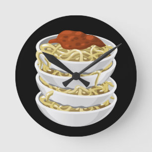 Reloj Redondo Mediano Glitch Food pasta sabrosa