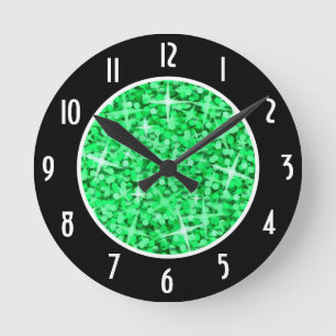 Reloj Redondo Mediano Glitz Green Black 'Numbers' clock round