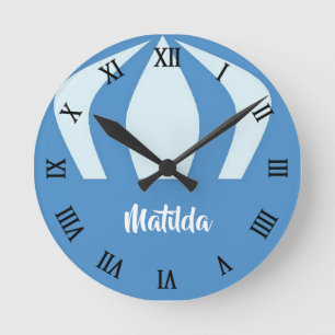 Reloj Redondo Mediano Globo de aire caliente con nombre personalizado