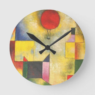 Reloj Redondo Mediano Globo rojo Paul Klee