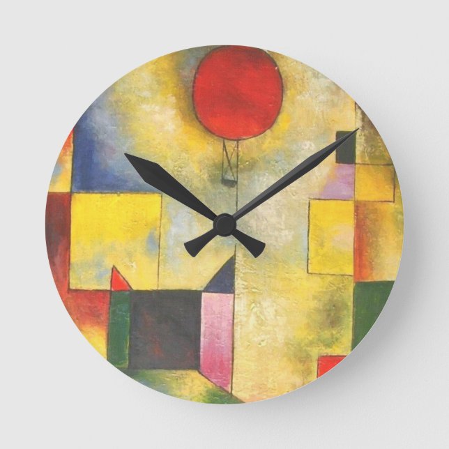 Reloj Redondo Mediano Globo rojo Paul Klee (Anverso)