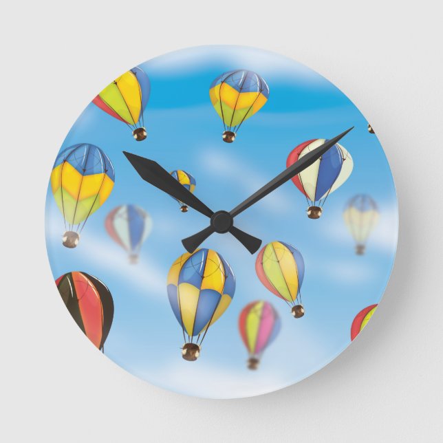 Reloj Redondo Mediano Globos aerostáticos (Anverso)