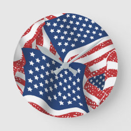 Reloj Redondo Mediano Gloria vieja Todos Bandera Estadounidense - Estado