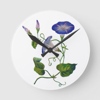Reloj Redondo Mediano Glorias mortales azules bordadas