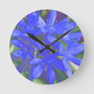 Reloj Redondo Mediano Glory of the Snow Fluorescent Blue Wall Clock