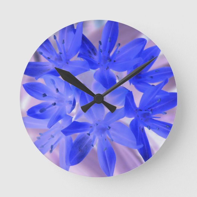 Reloj Redondo Mediano Glory of the Snow Shocking Blue Wall Clock (Anverso)