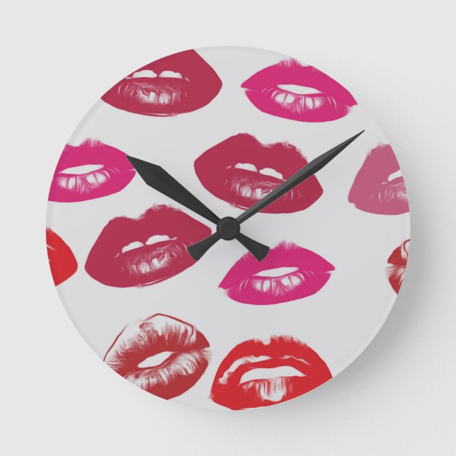 Reloj Redondo Mediano Glossy Lips (Anverso)