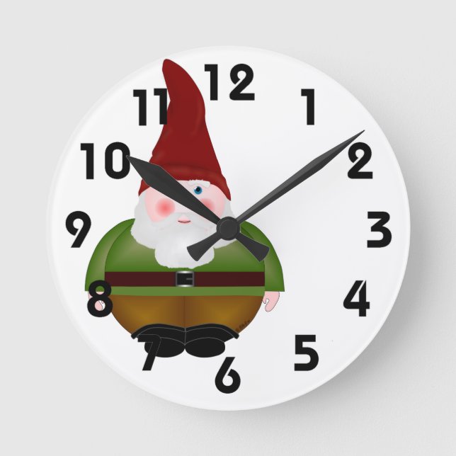 Reloj Redondo Mediano Gnome Clock (Anverso)