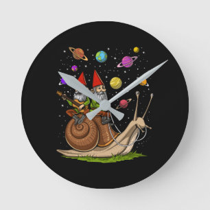 Reloj Redondo Mediano Gnomes Riding Snail