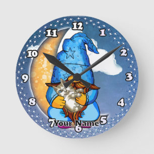 Reloj Redondo Mediano Gnomo de la luna