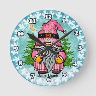 Reloj Redondo Mediano gnomo de Santa
