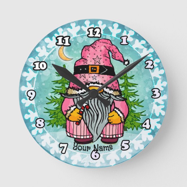 Reloj Redondo Mediano gnomo de Santa (Anverso)