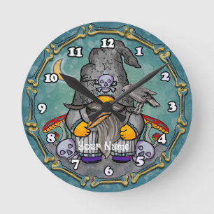 Reloj Redondo Mediano gnomo mago oscuro