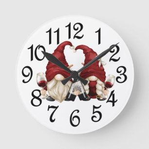 Reloj Redondo Mediano Gnomos del tiempo del vino