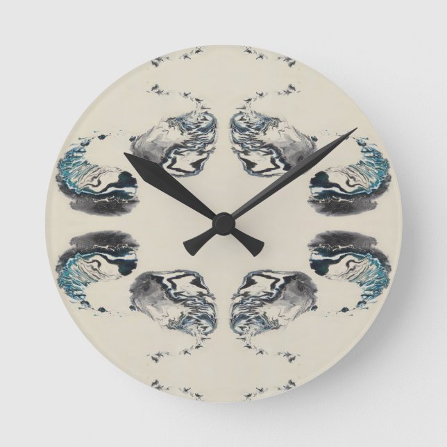 Reloj Redondo Mediano Go With the Flow - Acrylic Pouring (Anverso)