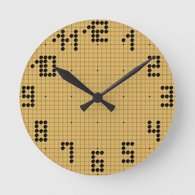 Reloj Redondo Mediano Goban Clock - Black Stones - 1-12 (Anverso)