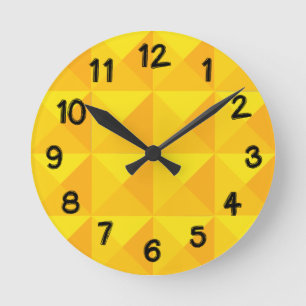 Reloj Redondo Mediano Gold Pyramids 