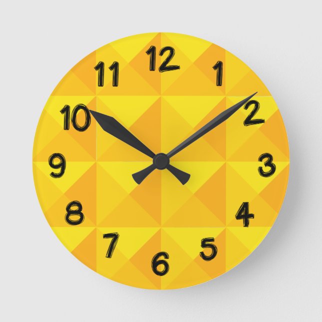 Reloj Redondo Mediano Gold Pyramids  (Anverso)