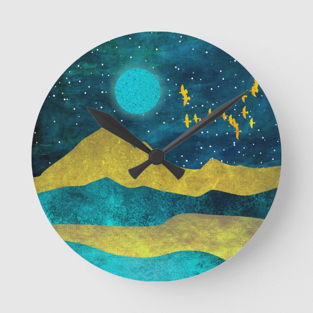 Reloj Redondo Mediano Golden Flock (Anverso)