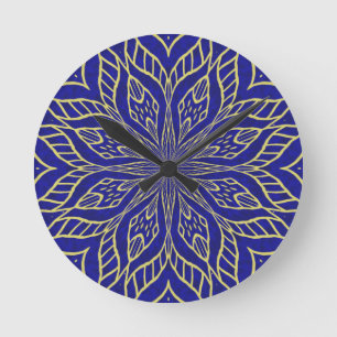 Reloj Redondo Mediano Golden Flower Mandala