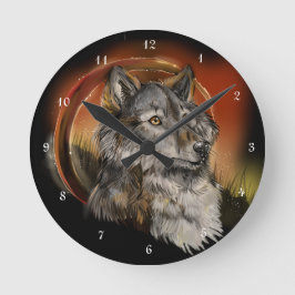 Reloj Redondo Mediano Golden Gaze Wolf