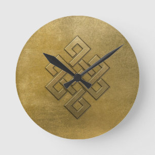 Reloj Redondo Mediano Golden Grabado en relieve Endless Knot