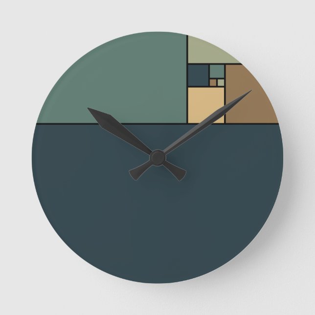 Reloj Redondo Mediano Golden Ratio Squares (Neutrals) (Anverso)
