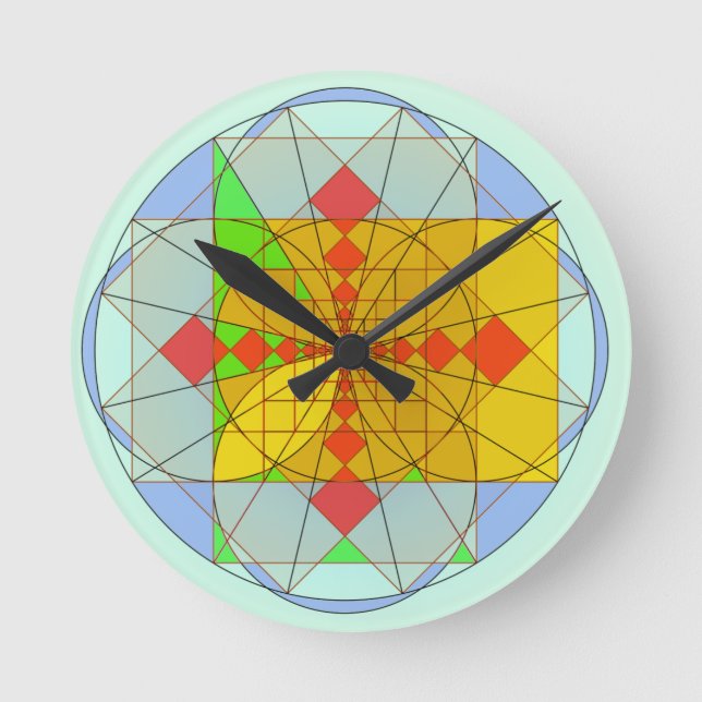 Reloj Redondo Mediano Golden rectangle shapes (Anverso)
