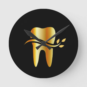 Reloj Redondo Mediano Golden Tooth with leaves