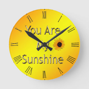 Reloj Redondo Mediano Golden You Are My Sunshine, Wall Clock