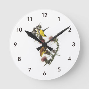 Reloj Redondo Mediano Goldfinch americano por Audubon