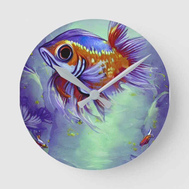 Reloj Redondo Mediano Goldfish under water aquarium (Anverso)