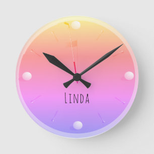 Reloj Redondo Mediano Golf Ball Green Neon Pink Athletic Personalizado