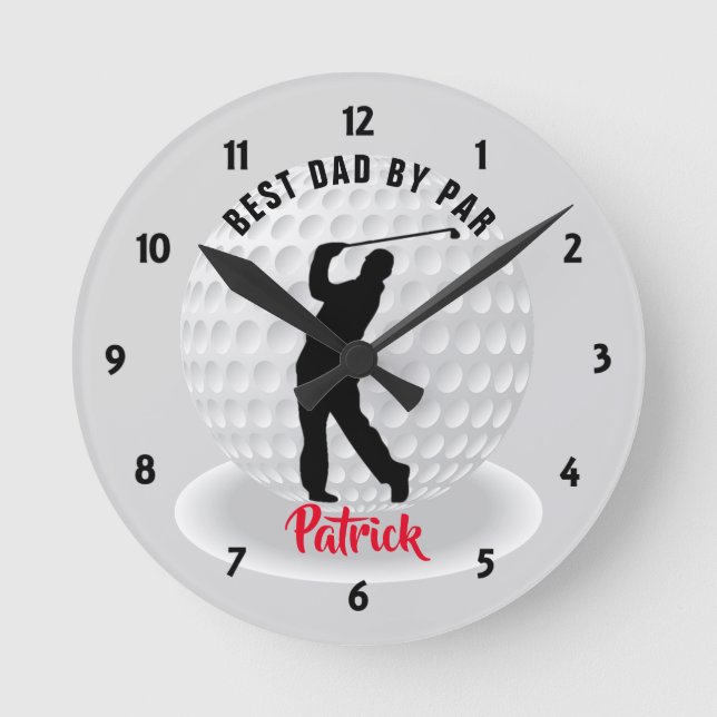 Reloj Redondo Mediano Golf personalizado (Anverso)