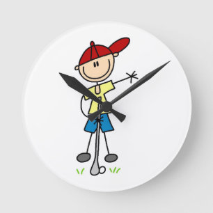 Reloj Redondo Mediano Golfista masculino de figura de palito