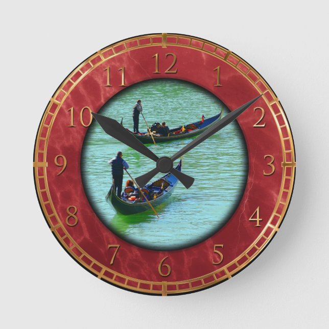 Reloj Redondo Mediano Gondoleros venecianos (Anverso)