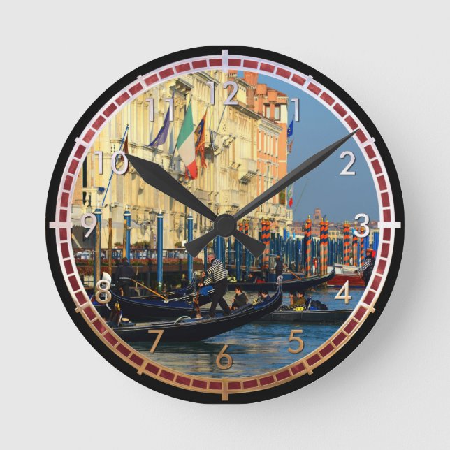 Reloj Redondo Mediano Gondoleros venecianos (Anverso)