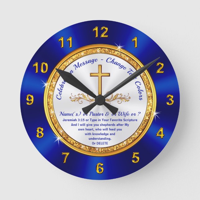 Reloj Redondo Mediano Gorgeous, Personalized Religious Gifts, Scripture (Anverso)