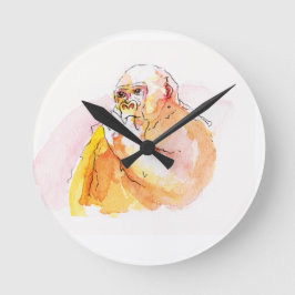 Reloj Redondo Mediano Gorilla sucking fingers Clock 指しゃぶりのゴリラ時計