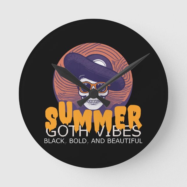Reloj Redondo Mediano gorra de verano de cráneo (Anverso)