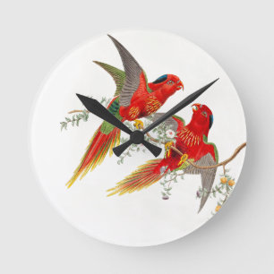 Reloj Redondo Mediano Goulds Lorikeet Birds Clock