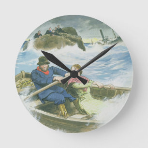 Reloj Redondo Mediano Grace Darling y su padre rescatándonos