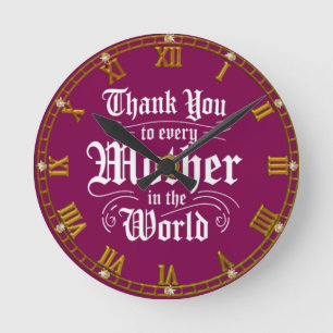 Reloj Redondo Mediano Gracias a las madres del mundo