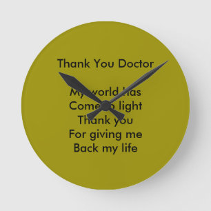 Reloj Redondo Mediano Gracias médica