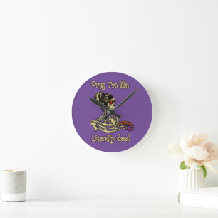Reloj Redondo Mediano Graciosa bebida de Skeleton Estoy literalmente mue