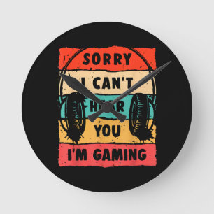 Reloj Redondo Mediano Graciosa camiseta de gamer para adolescentes hombr