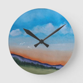 Reloj Redondo Mediano Graciosas Colinas Sunset